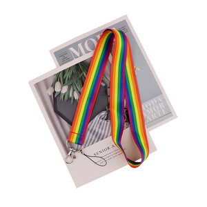 Cordini per Cellulare Arcobaleno Gay Pride <span class=keywords><strong>Pronti</strong></span> per la Spedizione, Laccetti da Collo Arcobaleno con Fibbia a Sgancio Rapido - Product Image 2