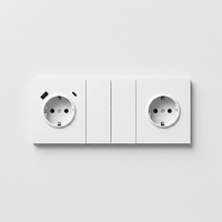 Prise murale industrielle KESHIQI 10A blanche avec cadre en acier, ignifuge, prise EU en PC, design pratique pour la décoration de la maison