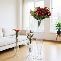 Vase à fleurs cylindrique en verre pour table, centre de table pour mariage, fête, décoration d'événements - Grande Vente