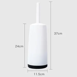Silicone Long Handle Eco-Friendly Toilet Cleaning <b>Brush</b> with Standing Base Plastic Handle Household Bathroom Cleaning Tool - Product Image 6