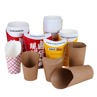 Gobelets en papier kraft pour collations, vaisselle jetable, boîtes à frites, supports pour frites, coupelles pour gaufrettes