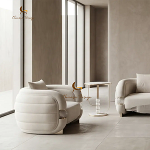Modern White Upholstered 2 3 Seater Light Luxury Living Room Lounge Loveseat <b>Sofas</b> Leather Couch Set Furniture - Product Image 4