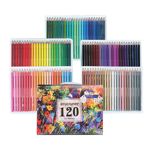 <span class=keywords><strong>BRUTFUNER</strong></span> Crayons de couleur à l'huile en bois non lavables pour étudiants, anti-casse, pour graffiti, 120 couleurs - Product Image 1