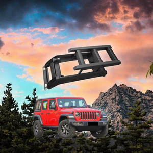 Échelle latérale télescopique en alliage d'aluminium noir, échelle de toit, porte-bagages de toit, capacité de 100 kg pour Jeep Wrangler JL JK 201 - Product Image 3