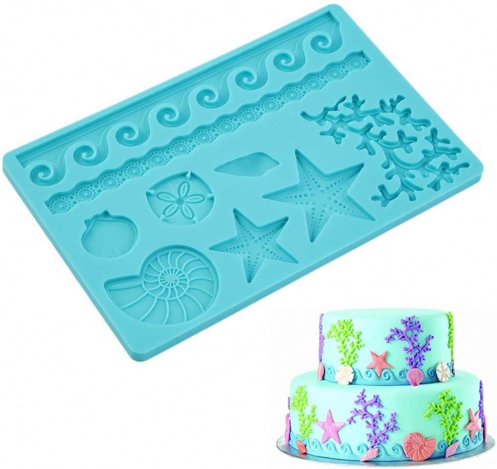 Seashell Sea Life Silicone Lace Fondant Mold Decorative Cake Tool