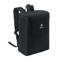 Sac à dos isotherme promotionnel en polyester RPET 600D, rembourré, avec bandoulière réglable, doublure PEVA, compartiment pour ordinateur portable, fermeture éclair, 13 mm