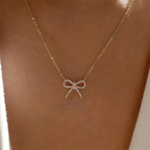 Collar con Colgante Ovalado de Plata de Ley 925 CANNER con Circonitas, Diseño de Lazo y Árbol de Coco, Collar de Lujo con Lazo y Diamantes CZ para Mujer - Product Image 5