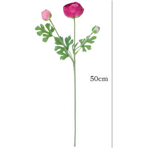 Flores Artificiales de Ranúnculo de Alta Calidad al por Mayor, 3 Cabezas, Seda Sintética, Rosa, Blanco, Rojo, para Navidad, Graduación, Día de la Madre - Product Image 4