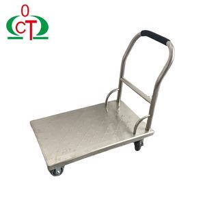 ステンレス鋼トロリートランスポーター折りたたみ式無声貨物フラットベッドトロリーステンレス鋼トロリー - Product Image 2