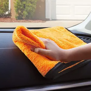 Serviette de nettoyage en microfibre de haute qualité du fabricant 1200 gsm épaissir tissu de lavage de voiture absorbant lavable en machine