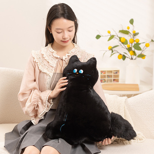 Peluche <span class=keywords><strong>de</strong></span> Gato Negro <span class=keywords><strong>Luffy</strong></span>, Juguete <span class=keywords><strong>de</strong></span> Peluche Suave, <span class=keywords><strong>Almohada</strong></span> <span class=keywords><strong>de</strong></span> Animal para Decoración del Hogar, Compañero para Dormir, Regalos para Niños - Product Image 3