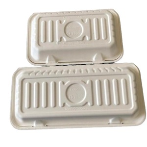 Disposable Paper <b>Lunch</b> <b>Box</b> Medium <b>Microwaveable</b> Biodegradable Food Grade Takeout Container - Product Image 2
