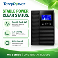 Système d'alimentation sans interruption (ASI) interactif en ligne série MS 1000VA 2000VA 3000VA avec écran LCD, régulateur de tension automatique (AVR) et batterie de secours pour ordinateur et vidéosurveillance
