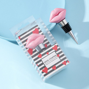 Lip Shape <b>Wine</b> Stopper Red Plastic Sealing Bottle Plug Valentine Wedding Favor Gift - Product Image 2
