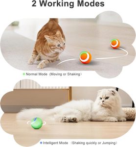 Jouet interactif électrique de luxe personnalisé pour chats, balle roulante automatique à poursuite autonome en plastique durable - Product Image 2