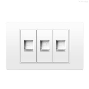 แผงพีซีสีขาว มาตรฐานอเมริกัน ช่องเสียบโทรศัพท์แบบติดผนัง Rj11 ช่องเสียบ JC ช่องเสียบแบบรวมพร้อมสวิตช์ - Product Image 5