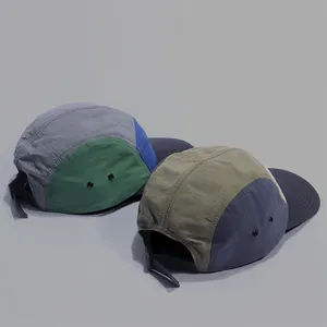 Özel 5 Panel Snapback şapka toptan boş Unisex tasarım sizin Logo açık kamp kapaklar
