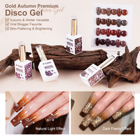 RS Nail Private Label Gold Autumn Premium Disco Gel – Vernis à ongles gel UV de haute qualité, scintillant et réfléchissant, effet pailleté