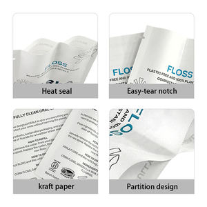 Sacs compostables 100 % végétaux avec logo personnalisé, fermeture à trois côtés pour l'emballage de brosses interdentaires et de fil dentaire - Product Image 4