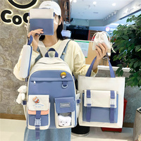 5 pièces ensemble sacs à dos casual 5 en 1 sac à dos pour ordinateur portable ensemble hommes voyage en plein air étudiant Oxford sacs d'école
