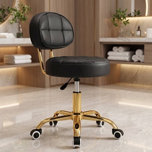 Tabouret <span class=keywords><strong>de</strong></span> <span class=keywords><strong>Salon</strong></span> Pivotant à Hauteur Réglable, Base Chromée <span class=keywords><strong>de</strong></span> Luxe, Chaise <span class=keywords><strong>de</strong></span> Bar à Roulettes avec Dossier pour <span class=keywords><strong>Salon</strong></span> – Vente en Gros Usine - Product Image 3