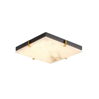 Plafonnier en marbre, style américain carré, minimaliste, pour chambre, salon, chambre principale, bureau, en albâtre, design moderne