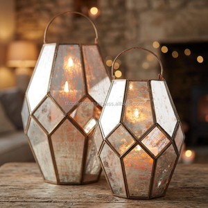 Premium Quality Iron and Mirror Handmade UV Printed <strong>Candle</strong> <strong>Lantern</strong> <strong>Holders</strong> for Home Decoration at Low Prices - Product Image 2