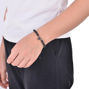 Bracelet magnétique romantique coeur d'amour en pierre naturelle Couple Projection en forme de coeur 100 langues Bracelet longue Distance pour cadeau - Product Image 2