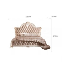 Lit double de luxe en tissu à la française Versailles Mobilier européen en bois massif avec rangement Lit doux de style traditionnel
