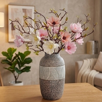 Bunga Magnolia Buatan Tangan Gaya Cina Baru Dekorasi Rumah EVA Sentuhan Nyata Putih 79CM Bunga Tahan Air untuk