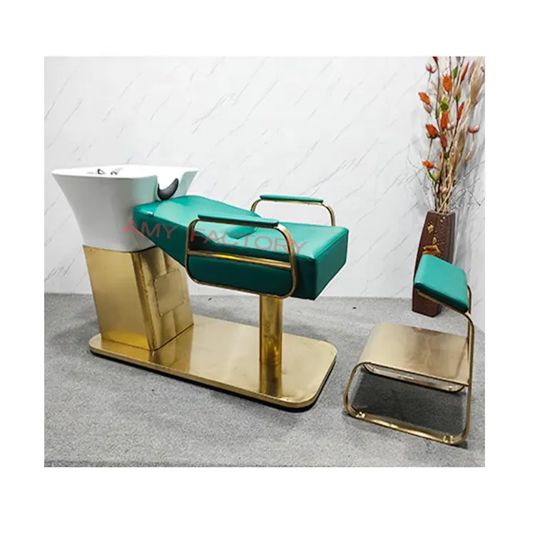 Saç salonu mobilyası şampuan masaj su masa lavabo ve sandalye yüksek kaliteli şampuan sandalye