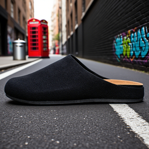 <span class=keywords><strong>Mules</strong></span> en cuir pour l'extérieur avec logo personnalisé unisexe Pantoufles à bout rond en daim de créateur Pantoufles légères de marque - Product Image 6