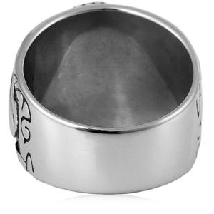 yunnique Men's <b>Titanium</b> Steel Cross <b>Ring</b> Two-Tone Gold Black Epoxy Resin Geometric Design Gift Jewelry - Product Image 3