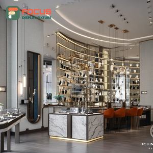 Modern Boutique Jewelry Display Cabinet Tempered Glass Panel Brand Store Display Counter - Product Image 1