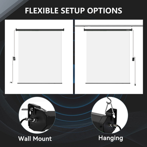 RAUBAY Motorized Pull Down White Screen Backdrop-78.7" x 86.6" Collapsible Wall-Mount Background Professional Content Production - Product Image 6