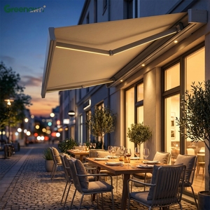 Auvent de porte cassette intégrale en métal pour fenêtre, auvent de porte d'entrée de maison, auvent de véranda, auvent de patio, imperméable, marron - Product Image 3
