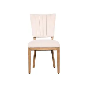 豪华设计餐厅家具天鹅绒软垫木制餐边椅