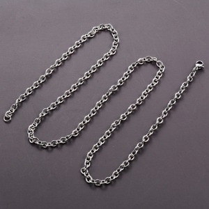Collier classique en acier inoxydable, chaîne à maillons Rolo pour femmes et hommes, collier simple en <span class=keywords><strong>argent</strong></span> et or, bijoux en métal - Product Image 5