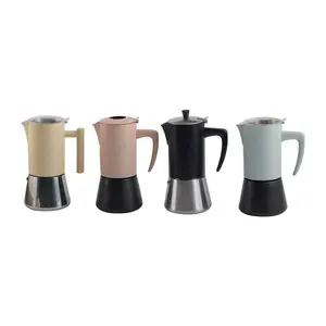 Espresso Latte Percolator Stove Coffee Maker Espresso Pot Italian Coffee Machine 100Ml Stainless Steel Moka Coffee Pot