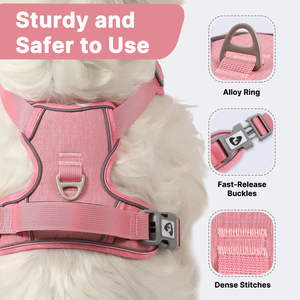 <span class=keywords><strong>Harnais</strong></span> respirant personnalisable toutes saisons en maille réfléchissante avec poignée de contrôle anti-traction <span class=keywords><strong>pour</strong></span> chiens et chats – Sécurité garantie - Product Image 3