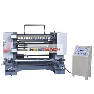 High speed paper jumbo rolls and plastic film slitting and rewinding machine