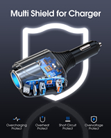 BUVAYE Hochleistungs-Auto ladegerät Pd3.1 Qc3.0 2USB 1Typ C Tragbares schwarzes schnelles Handy-Ladegerät DC-Kabel