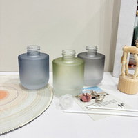 Flacon diffuseur de parfum en verre dépoli de luxe avec couvercle en bois noir, flacon vide pour huiles essentielles et arômes