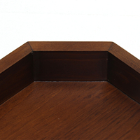 Plateau de service octogonal rustique en bois brun, centre de table pour Noël, mariage, Halloween, vaisselle de table