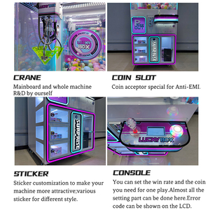 Lucky Box Claw Machine Met 4 Geschenkdoos Pluche Speelgoed Kraan Spel Kleurrijke Led Prijs Automaat Voor Arcade Fec Winkelcentra - Product Image 6