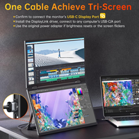 15.6 "double moniteur Portable pliable 1080P affichage d'extension d'écran empilé Compatible trous VESA pour ordinateur portable PC Mac Windows