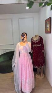 Traje Étnico para Mujer, Salwar Kurti Dupatta con Bordado de Diseñador, para Bodas y Eventos, Georgette Sintética, Última Moda India - Product Image 2