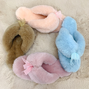 Tùy Chỉnh Mềm Thong <span class=keywords><strong>Flip</strong></span> Flop Shearling Fur Dép <span class=keywords><strong>Fuzzy</strong></span> Fluffy Hở Ngón Nhà Fluffy Lông Cừu Dép Đi Trong Nhà Cho Phụ Nữ - Product Image 5