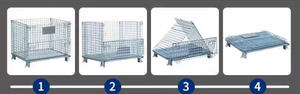 Fabriqué en Chine Cages de stockage d'entrepôt pliantes en métal <span class=keywords><strong>Cage</strong></span> en fil de fer - Product Image 5