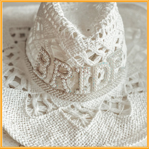 Offre Spéciale printemps et été creux BRIDE chapeaux de mariage pour les femmes <span class=keywords><strong>chapeau</strong></span> de paille tissé à la main fête de mariée chapeaux de mariée - Product Image 4